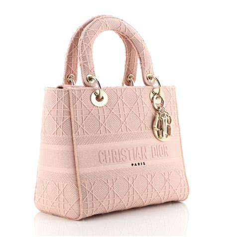 christian dior lady d-lite bag embroidered canvas medium